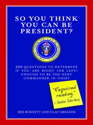 cover image of So You Think You Can Be President?